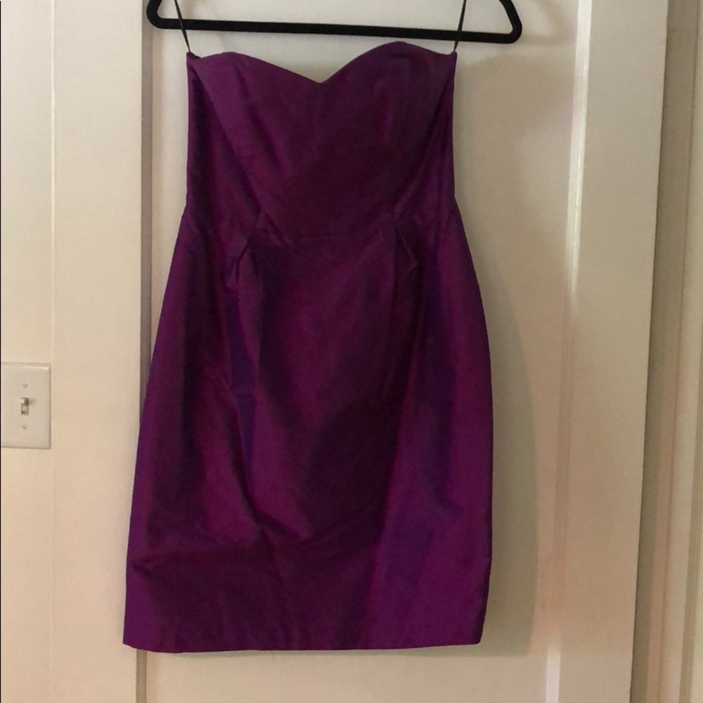 Raw Silk strapless dress by Lula Kate